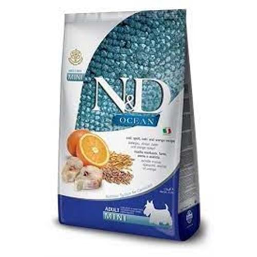 N&D Ocean M.Balığı, K.Buğday,Yulaf&Portakal Adult Mını 2,5 Kg