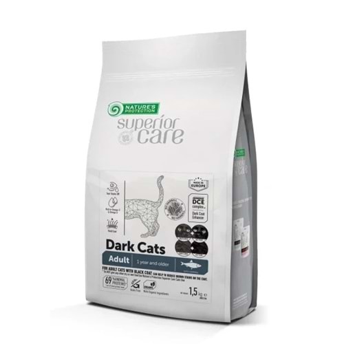 Nature's Protection SC Siyah/Gri Tüylü Kediler İçin Tahılsız Ringa Balıklı Kedi Maması 1,5kg