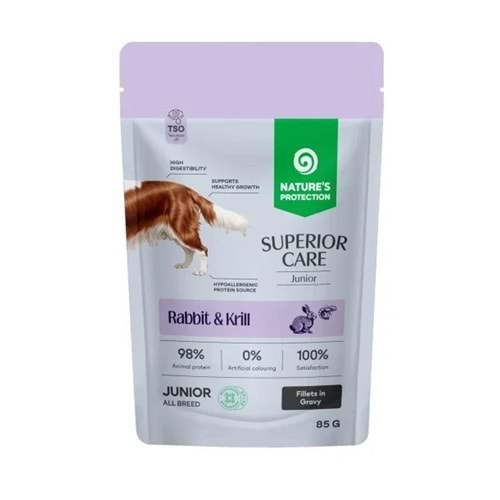 Nature’s Protection SC Tavşanlı & Krilli Sos İçinde Yavru Köpek Yaş Maması 85g