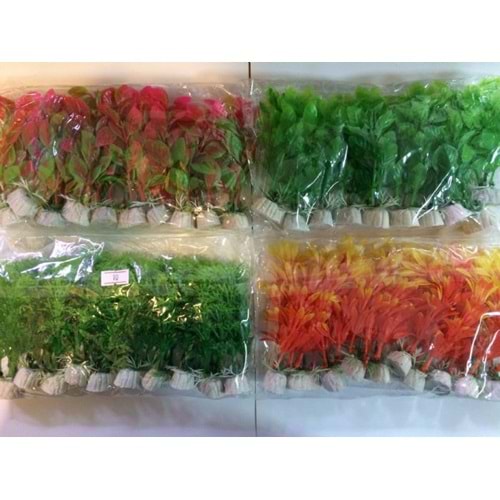 Plastik Akvaryum Bitki Renkli 5 Cm