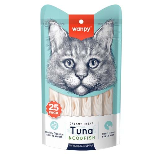 Wanpy Ton&Morina Balıklı 25*14Gr Krema Kedi Ödülü