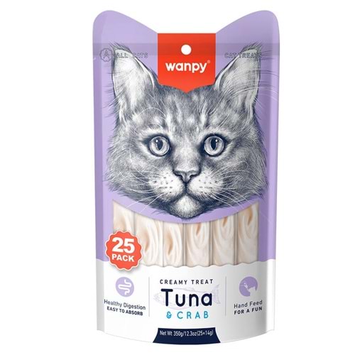 Wanpy Ton Balıklı&Yengeçli 25*14Gr Krema Kedi Ödülü
