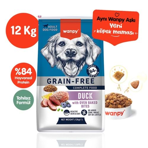 Wanpy Tahılsız Ördekli Yetişkin Köpek Maması 12 Kg