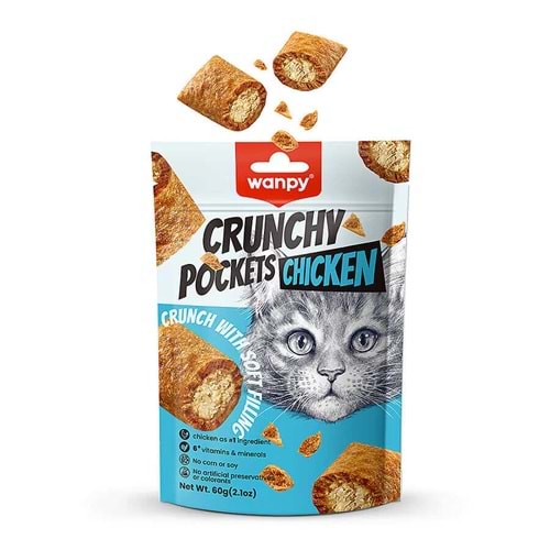 Wanpy Kedi Crunch Ödül Tavuk 60Gr