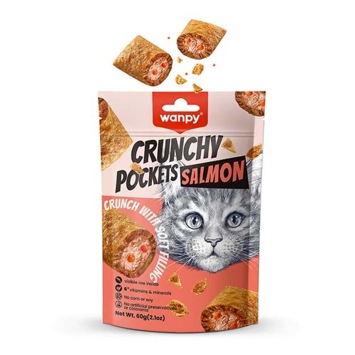 Wanpy Kedi Crunch Ödül Somon&Havyar 60Gr