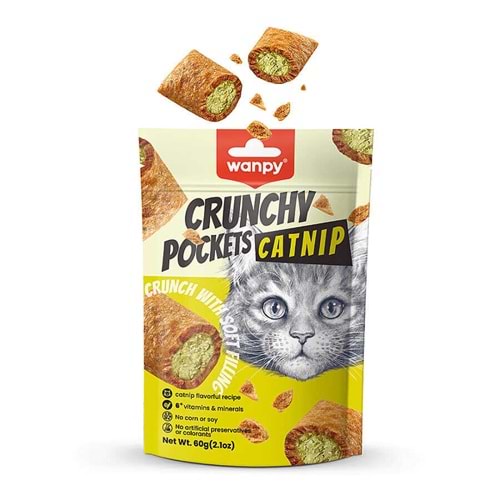 Wanpy Kedi Crunch Ödül Catnipli & Tavuklu 60 Gr