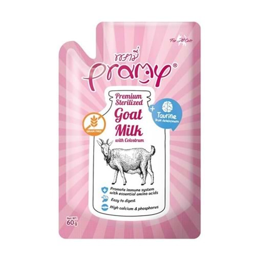 Pramy Yavru Kediler İçin Kolostrum Ve Taurinli Sterilize Keçi Sütü 60G