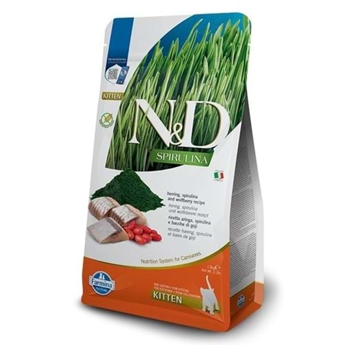 N&D Spirulina Ringa Balıklı Tahılsız Yavru Kedi Maması 1,5kg