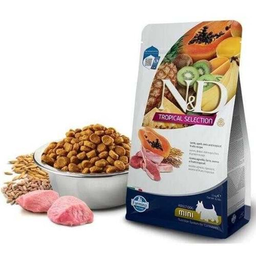 N&D Tropical Selection Kuzu Etli ve Tropikal Meyveli Mini Irk Yetişkin Köpek Maması 1,5kg