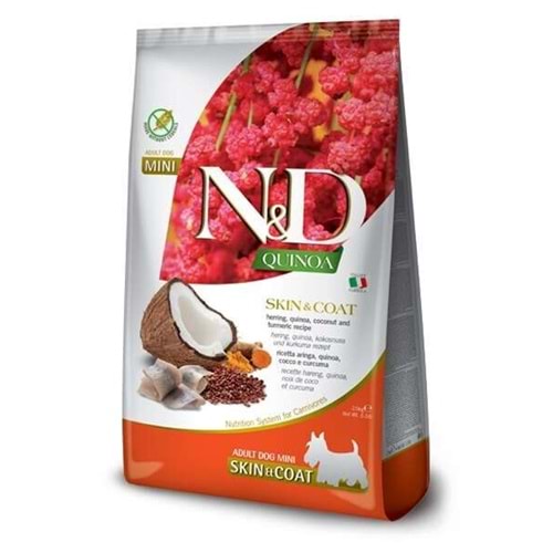 N&D Quinoa Skin&Coat Geyik Etli Kinoalı Hindistan Cevizli Küçük Irk Yetişkin Köpek Maması 2,5 kg