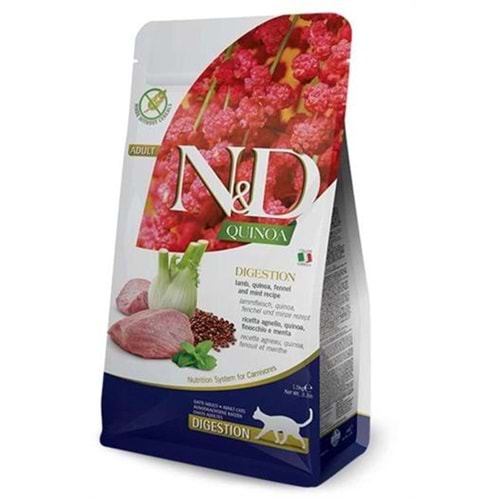N&D Quinoa Tahılsız Digestion Kuzu Yetişkin Kedi Maması 5 Kg