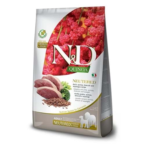 ND Quinoa Ördek Brokoli ve Kinoalı İdrar Yolları Destekleyici Medium Maxi Yetişkin Köpek Maması 12 Kg