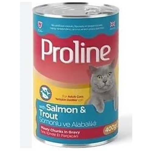 Proline Sos İçinde Et Parçacıklı Somonlu ve Alabalıklı Yetişkin Kedi Maması 400 G