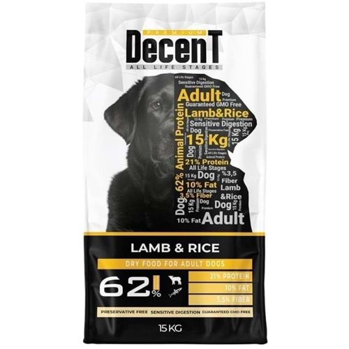 Decent Kuzu Etli Yetişkin Köpek Maması 15kg