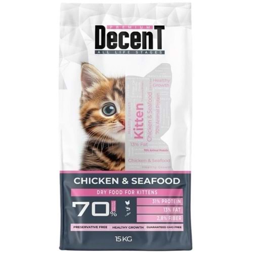 Decent Tavuklu ve Balıklı Yavru Kedi Maması 15Kg