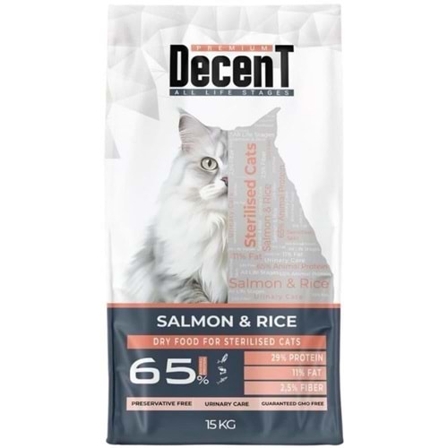 Decent Somonlu ve Pirinçli Kısırlaştırılmış Kedi Maması 15 kg
