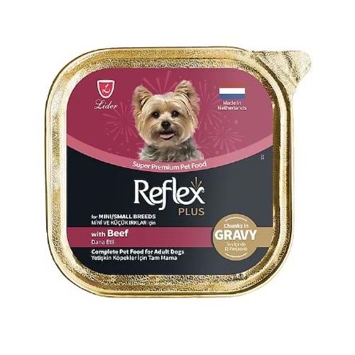 Reflex Plus Sos İçinde Et Parçacıklı Dana Etli Mini Ve Küçük Irklar İçin Yetişkin Köpek Maması 85 G