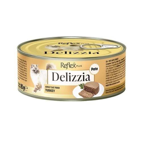 DELIZZIA KIYILMIŞ HİNDİ ETLİ YETİŞKİN KEDİ MAMASI 85GR