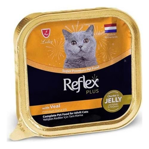 Reflex Plus Jöle İçinde Et Parçacıklı Dana Etli Yetişkin Kedi Maması 85 G