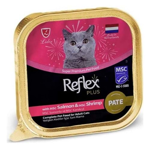 Reflex Plus Pate Msc Somonlu Ve Msc Karidesli Yetişkin Kedi Maması 85 G