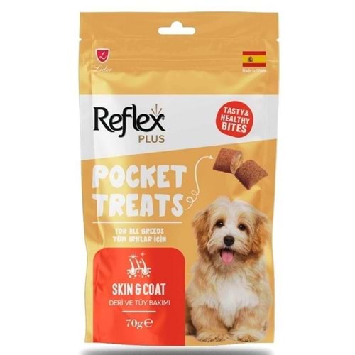 Reflex Plus Pocket Treats Deri ve Tüy Sağlığı İçin Köpek Ödül Maması 70 Gr