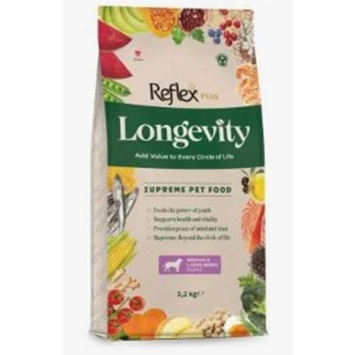 Reflex Plus Longevıty Orta Ve Büyük Irk Yavru Köpek Maması 3200 G