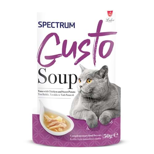 Spectrum Gusto Ton Balıklı Tavuklu ve Tatlı Patatesli Kedi Çorba 50gr