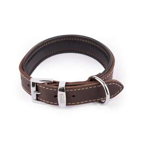 Canini Flotter Deri Kahverengi Köpek Tasması 4 Cm 54-64 Cm XL