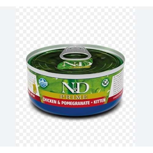 N&D Prime Tavuklu ve Narlı Tahılsız Yavru Kedi Konservesi 70gr