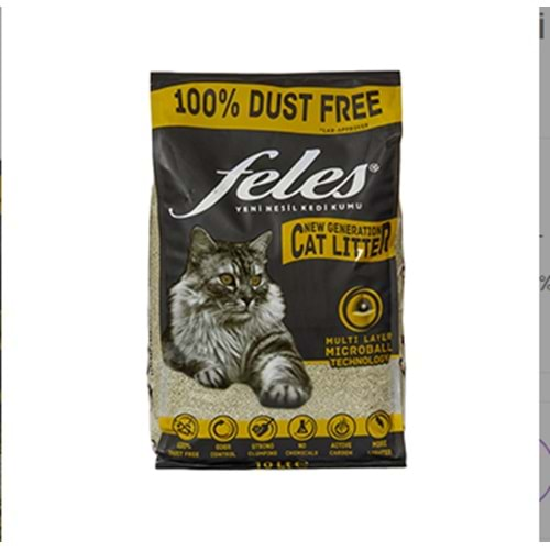 Feles Cat Litter Topaklanan İnce Taneli Kedi Kumu 10L.