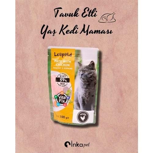 Leopold Tavuk Etli Yaş Kedi Maması 100 gr