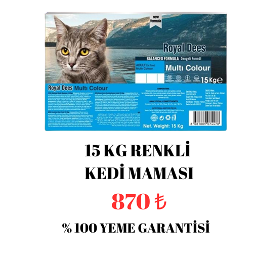 Royal Dees Renkli Kedi Maması 15 Kg