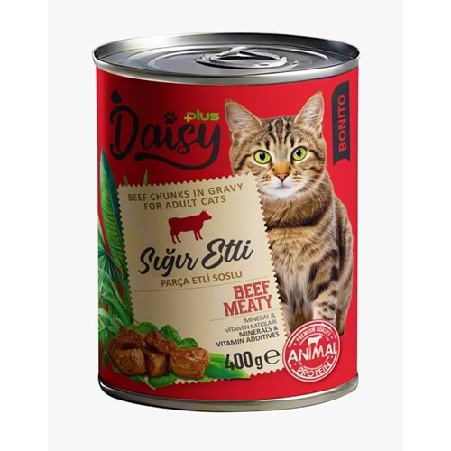 Daisy Plus Bonito Steak Cat Canned Food 400 Gr X 12 Adet