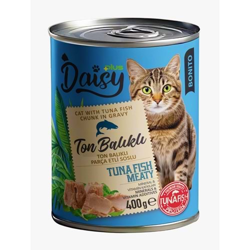Daisy Plus Bonito Tuna Cat Canned Food 400 Gr X 12 Adet