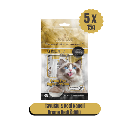 Nobılus Tavuk Ve Kedi Naneli Kedi Krema Ödülü 5X15G