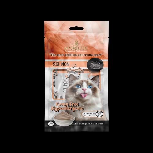 Nobılus Somon Ve Balkabaklı Kedi Krema Ödülü 5X15G