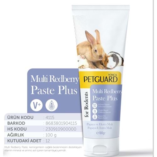 Petguard Multi Redberry Paste Plus Kemirgen 100Gr