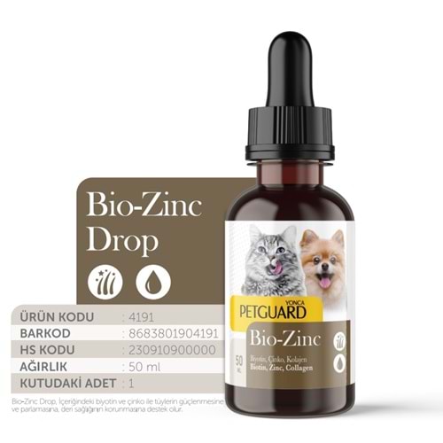Petguard Bio-Zinc Damla Kedi Köpek 50Ml