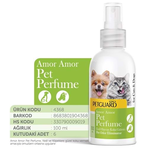 Petguard Amor Amor Kedi Köpek Parfüm 100 Ml