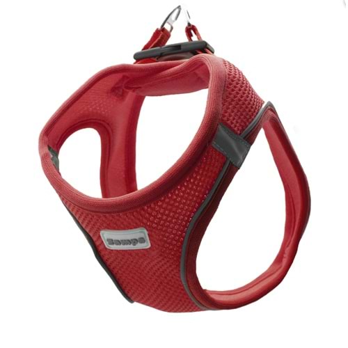Zampa Air Mesh Kedi Köpek Göğüs Tasma S Kırmızı