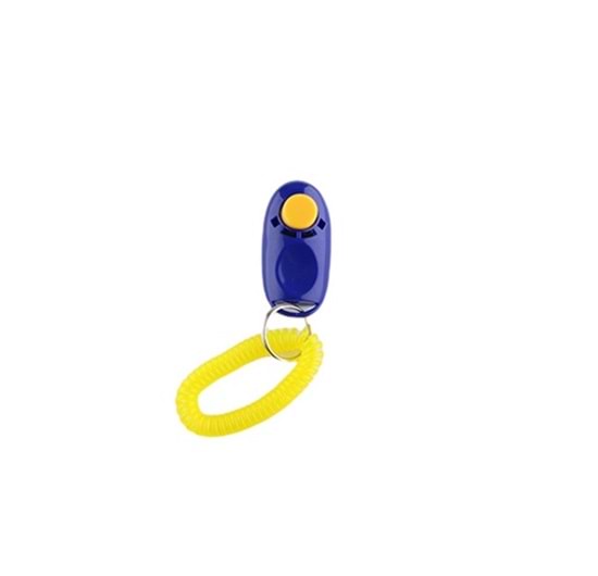 Zampa Askılı Köpek Eğitim Clickeri 6x3cm, Mavi