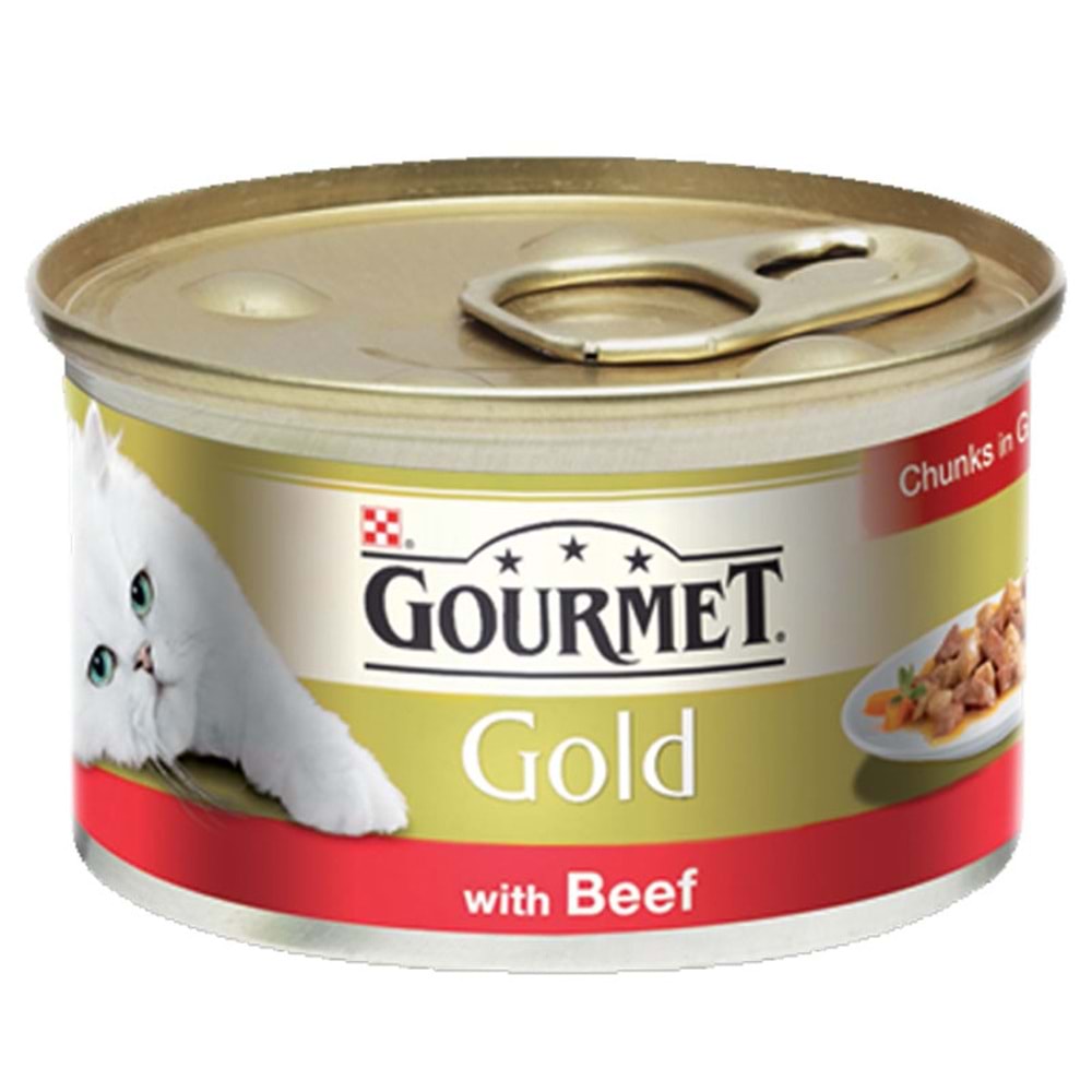 Gourmet Gold Parça Etli Soslu Sığır Etli Kedi Konservesi 85 Gr