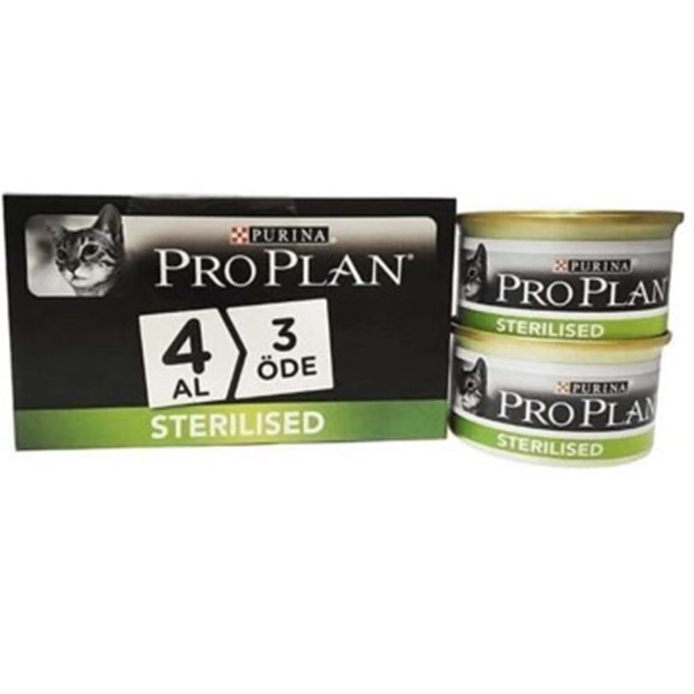 Pro Plan Somonlu Kısırlaştırılmış Kedi Konserve 4 Al 3 Öde