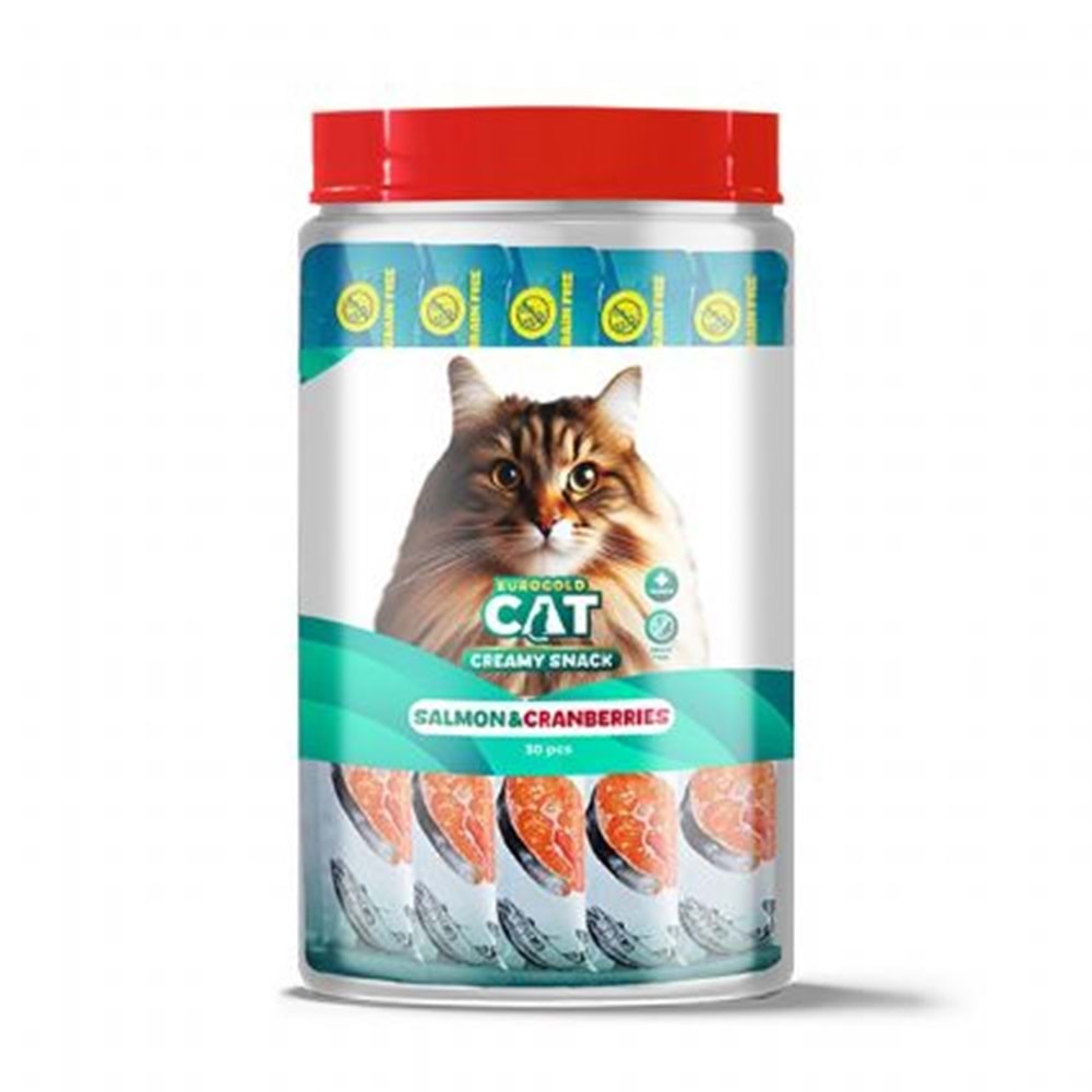 Eurogold Cat Sıvı Kedi Ödülü Somon-Kılçık 30X15Gr
