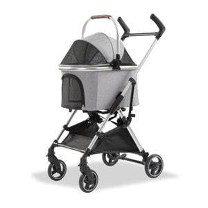 EuroDog Katlanabilir Köpek Arabası Gri 60x44x100 Cm