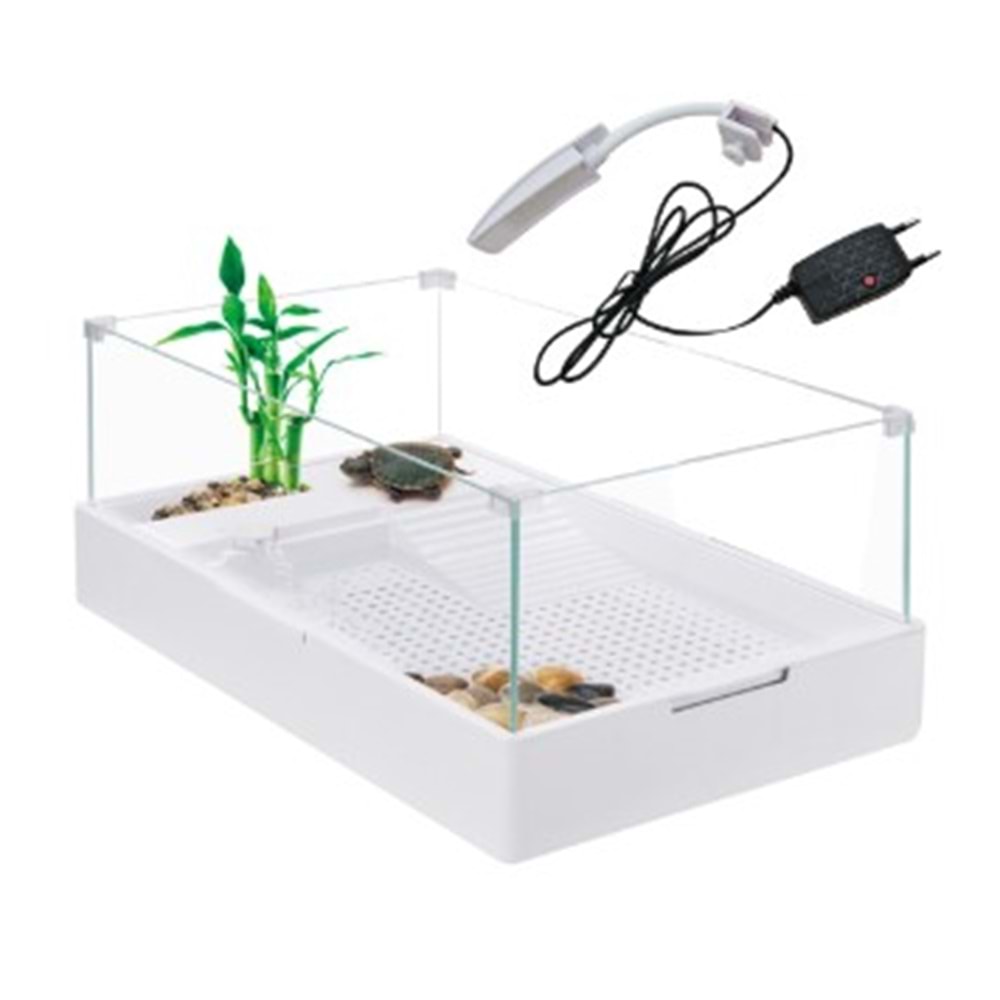 Sobo Cam Kaplumbağa Bahçesi Filtre-Lambalı 40X29X25