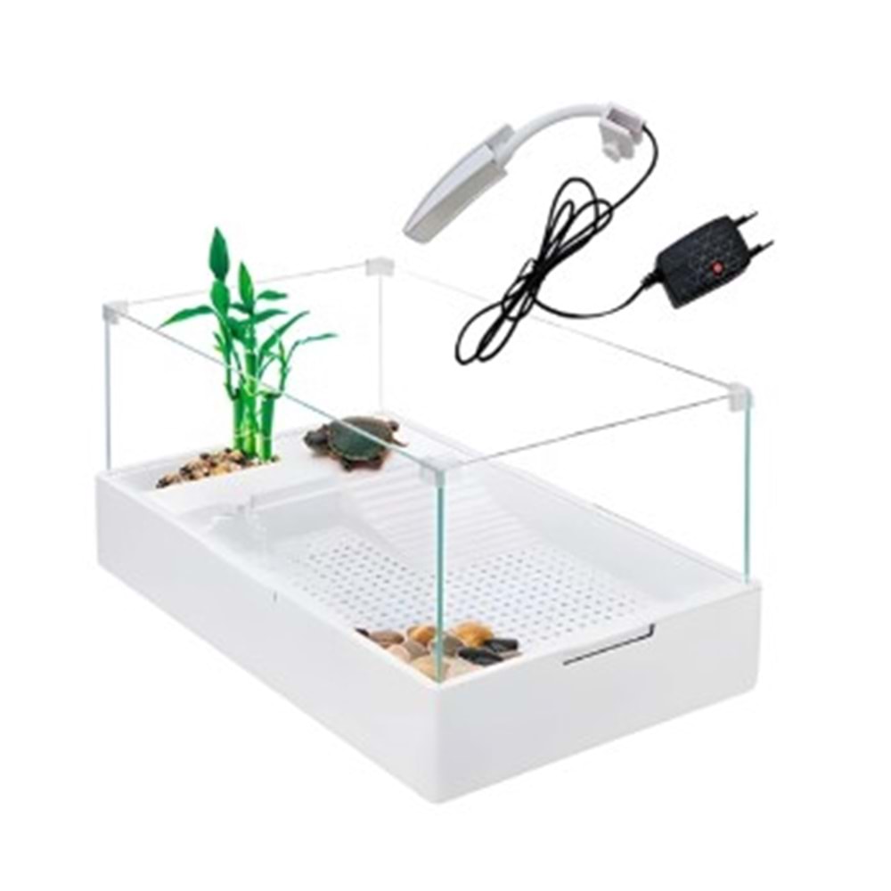 Sobo Cam Kaplumbağa Bahçesi Filtre-Lambalı 60X35X25