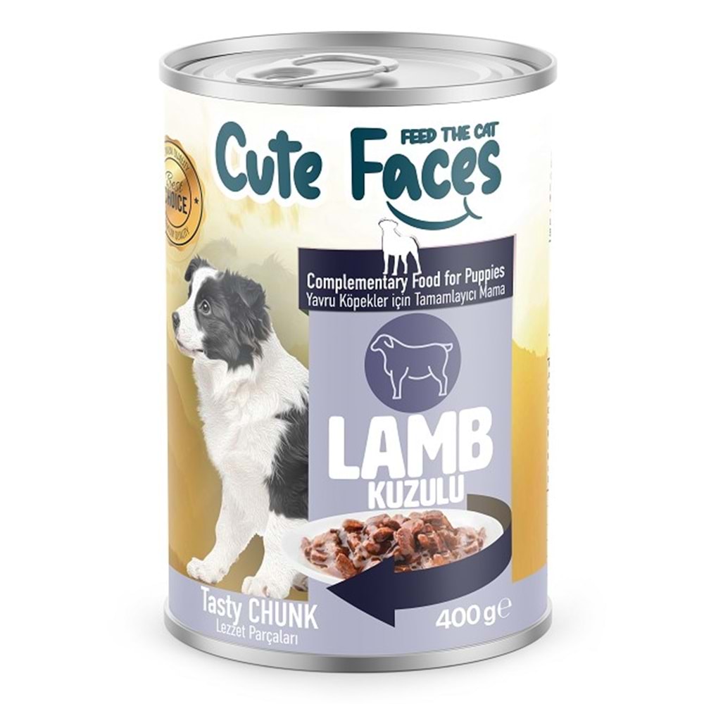 Cute Faces Puppy Dog Lamb Sos İçinde Et Parçacıklı 400 Gr. Konserve