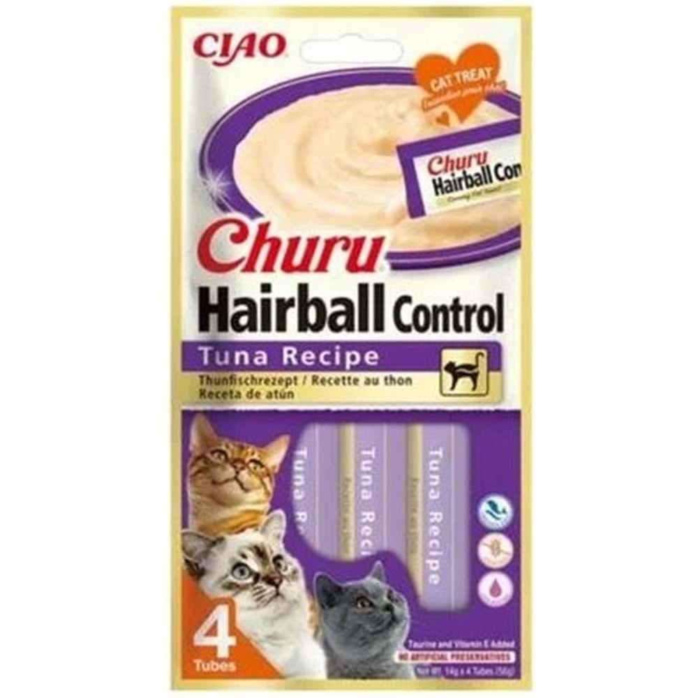 Cıao Churu Hairball Tüy Yumağı Kontrollü Ton Balıklı Ödül Maması