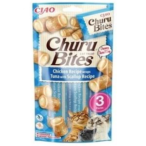 Cıao Churu Bites Tavuk Sargılı,Deniz Taraklı Ve Ton Balıklı Kedi Ödül Maması